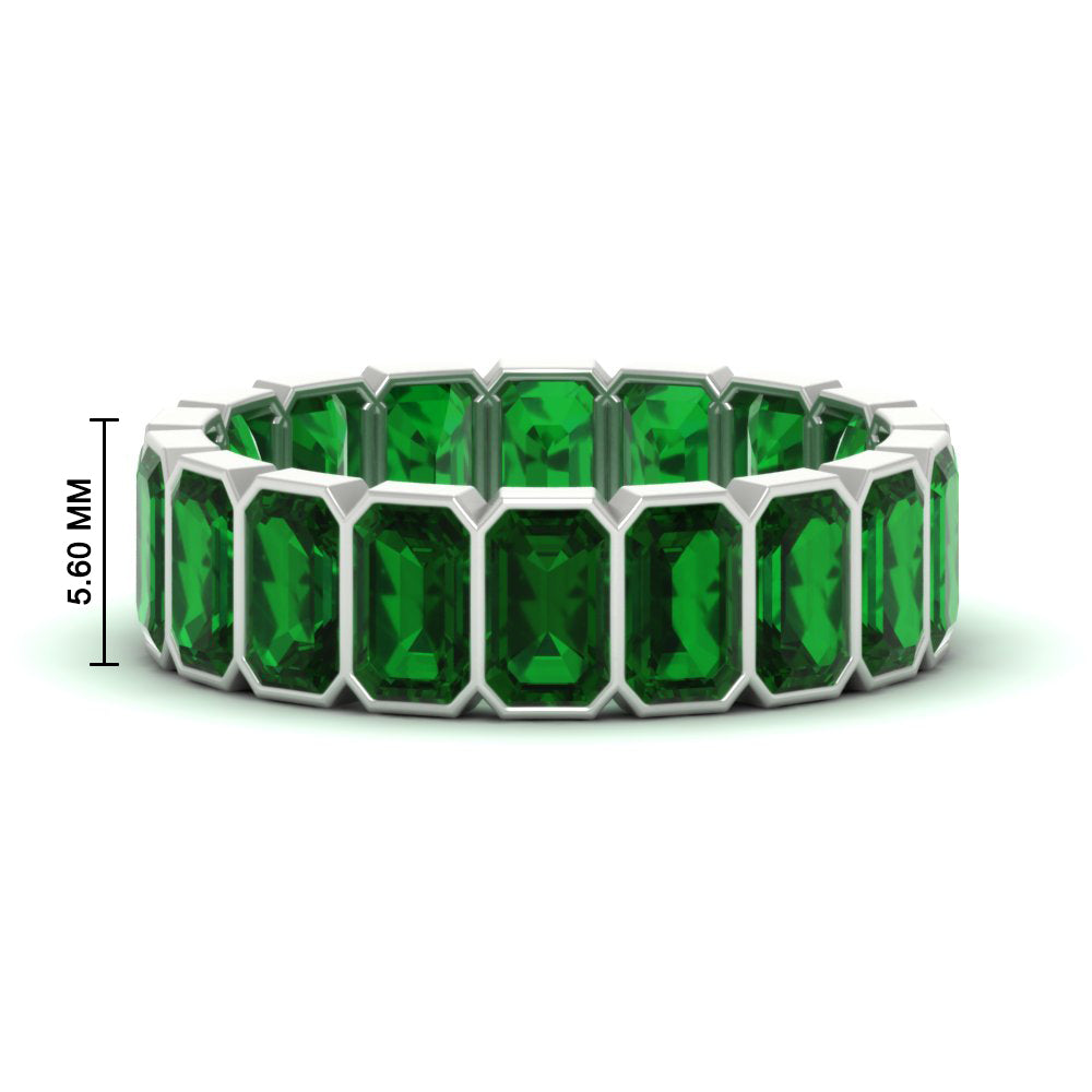 Emerald Cut Bezel 6 Carat Diamond Wedding Band