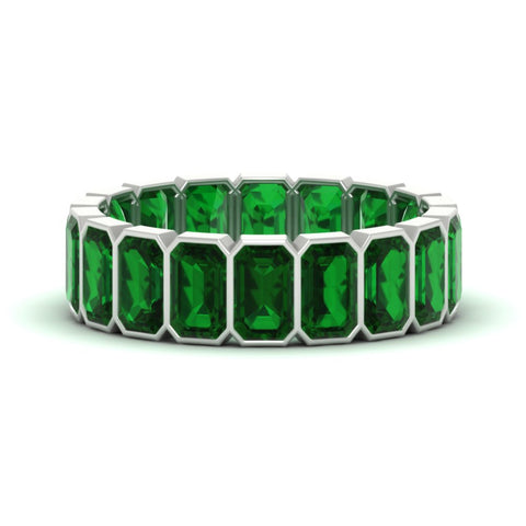 Emerald Cut Bezel 6 Carat Diamond Wedding Band