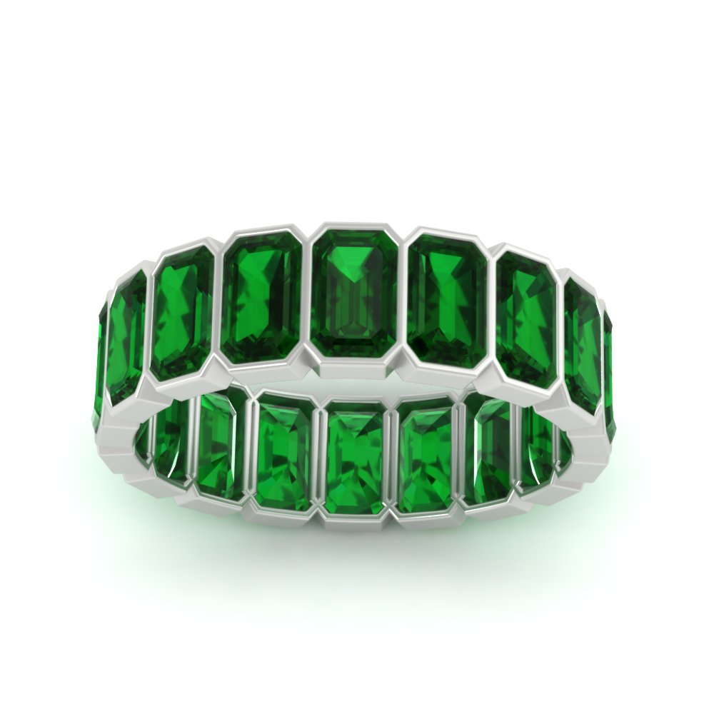 Emerald Cut Bezel 6 Carat Diamond Wedding Band