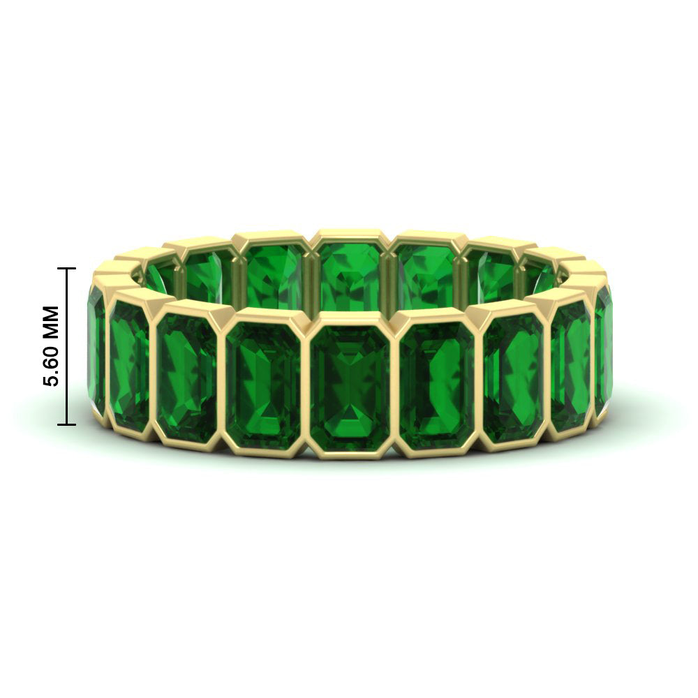 Emerald Cut Bezel 6 Carat Diamond Wedding Band