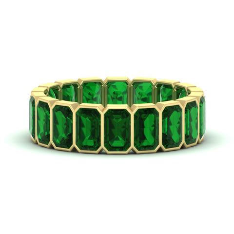 Emerald Cut Bezel 6 Carat Diamond Wedding Band