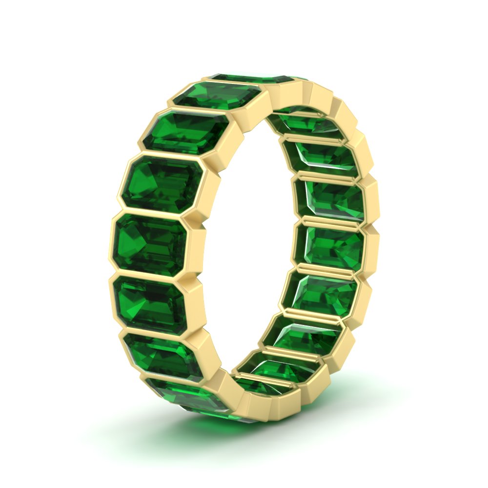 Emerald Cut Bezel 6 Carat Diamond Wedding Band