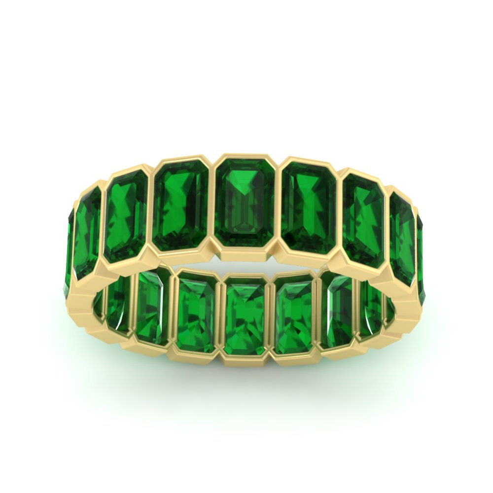 Emerald Cut Bezel 6 Carat Diamond Wedding Band