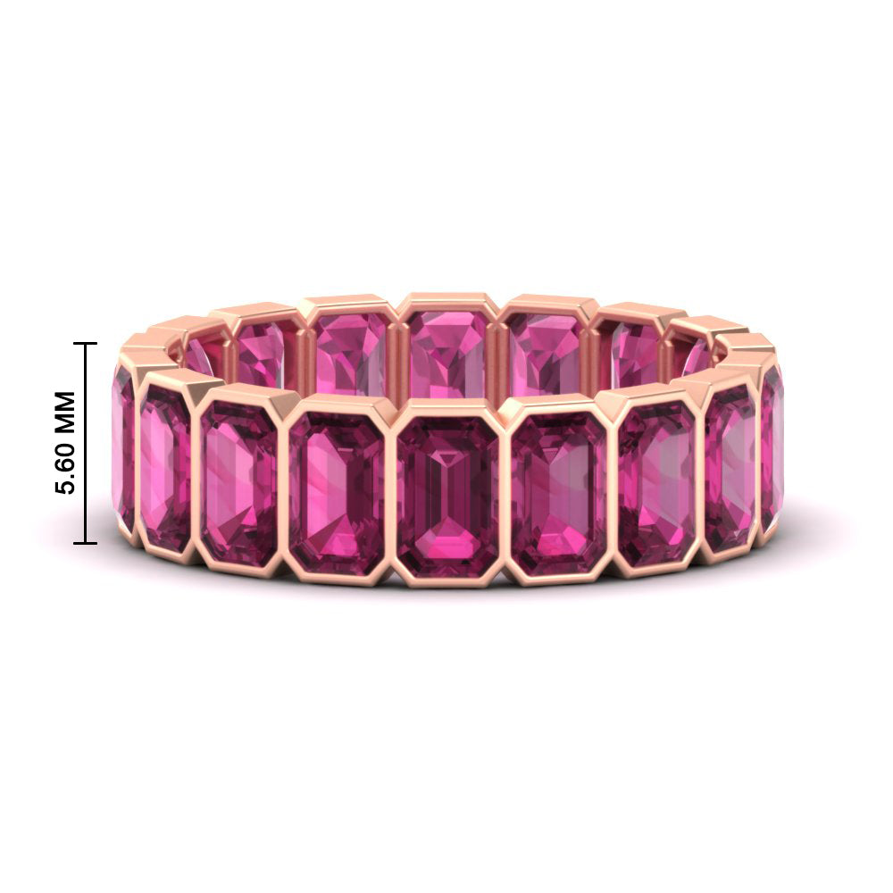 Emerald Cut Bezel 6 Carat Diamond Wedding Band