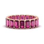 Load image into Gallery viewer, Emerald Cut Bezel 6 Carat Diamond Wedding Band
