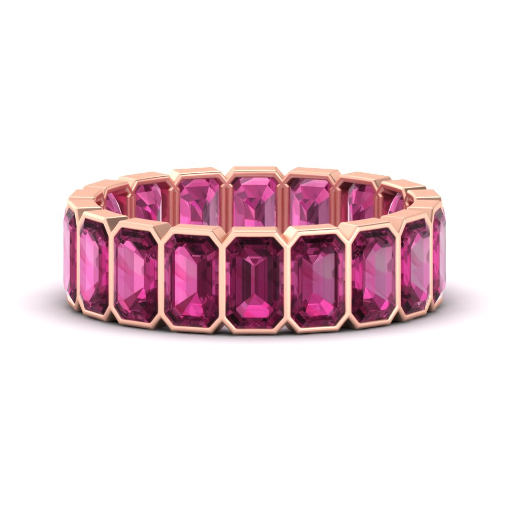 Emerald Cut Bezel 6 Carat Diamond Wedding Band