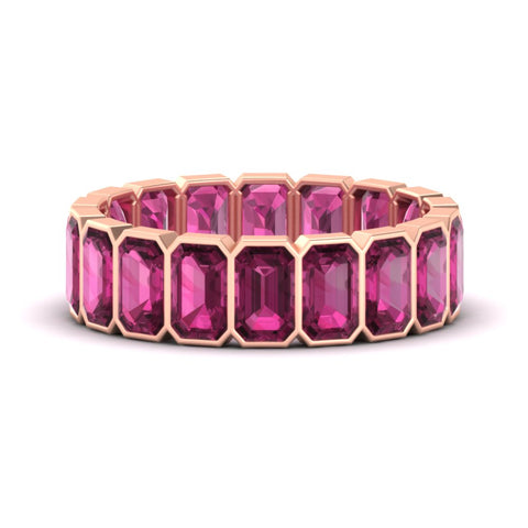 Emerald Cut Bezel 6 Carat Diamond Wedding Band