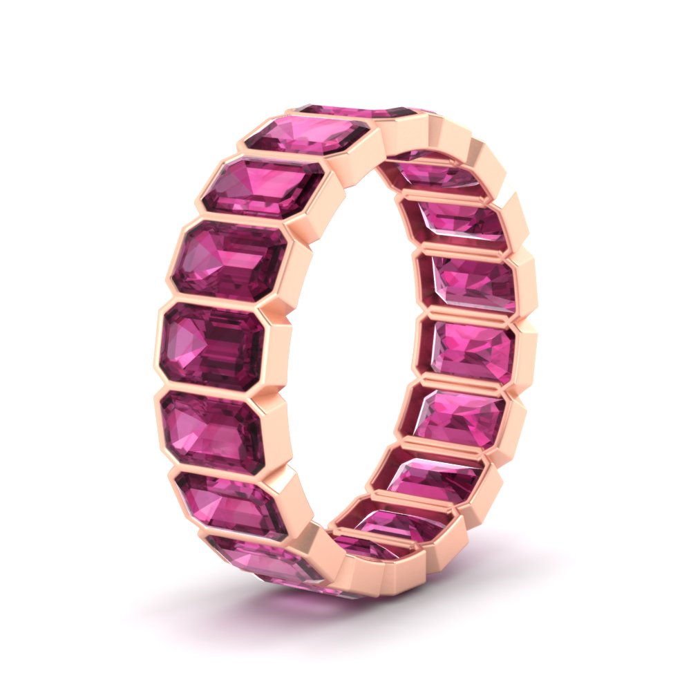 Emerald Cut Bezel 6 Carat Diamond Wedding Band