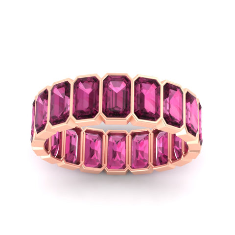 Emerald Cut Bezel 6 Carat Diamond Wedding Band