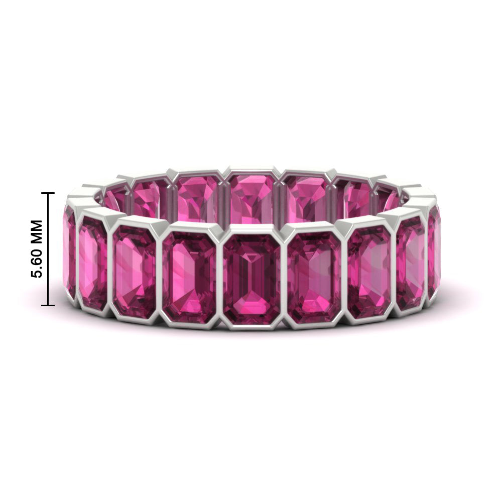 Emerald Cut Bezel 6 Carat Diamond Wedding Band