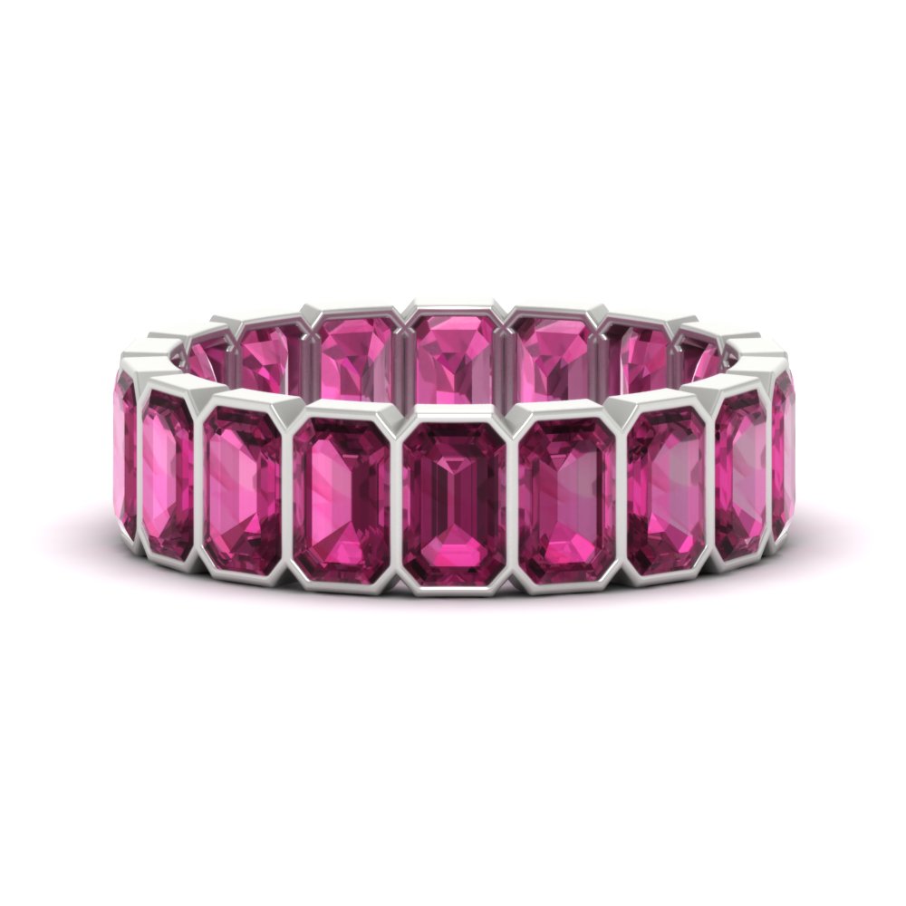 Emerald Cut Bezel 6 Carat Diamond Wedding Band