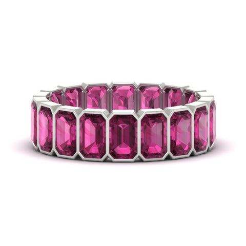 Emerald Cut Bezel 6 Carat Diamond Wedding Band