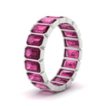 Load image into Gallery viewer, Emerald Cut Bezel 6 Carat Diamond Wedding Band
