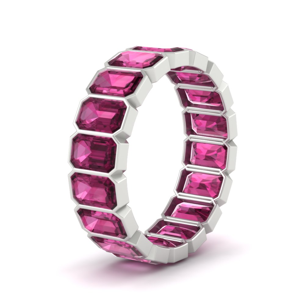 Emerald Cut Bezel 6 Carat Diamond Wedding Band