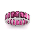 Load image into Gallery viewer, Emerald Cut Bezel 6 Carat Diamond Wedding Band
