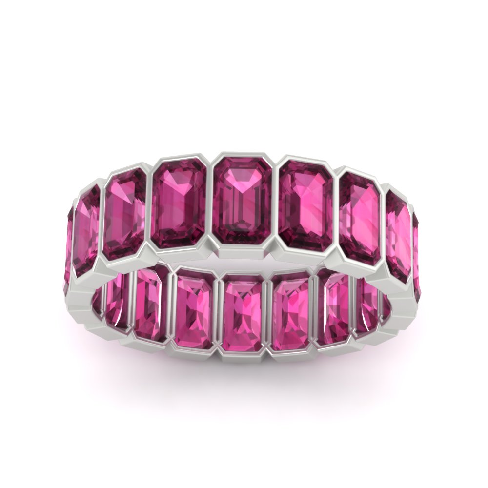 Emerald Cut Bezel 6 Carat Diamond Wedding Band