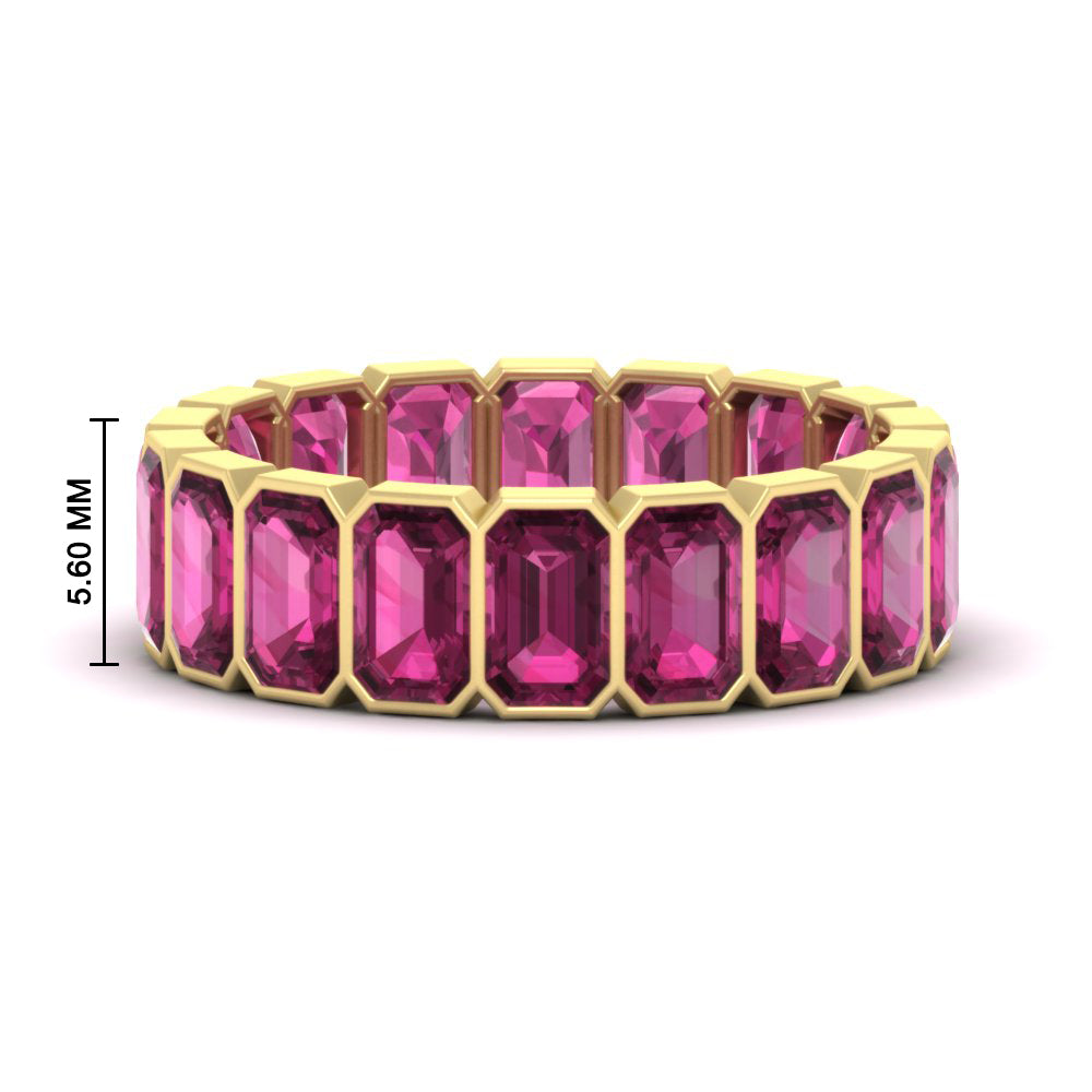 Emerald Cut Bezel 6 Carat Diamond Wedding Band