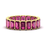 Load image into Gallery viewer, Emerald Cut Bezel 6 Carat Diamond Wedding Band
