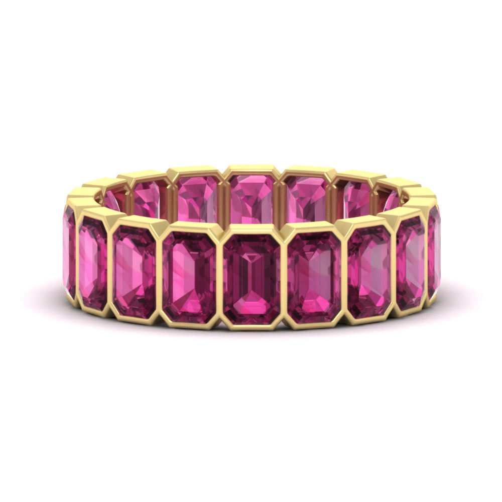 Emerald Cut Bezel 6 Carat Diamond Wedding Band