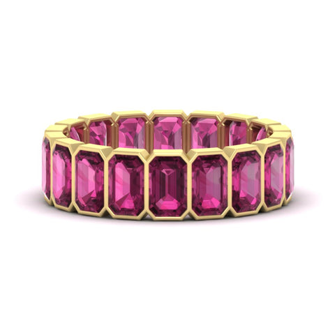 Emerald Cut Bezel 6 Carat Diamond Wedding Band