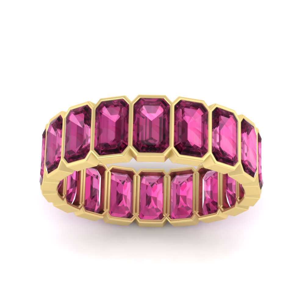 Emerald Cut Bezel 6 Carat Diamond Wedding Band