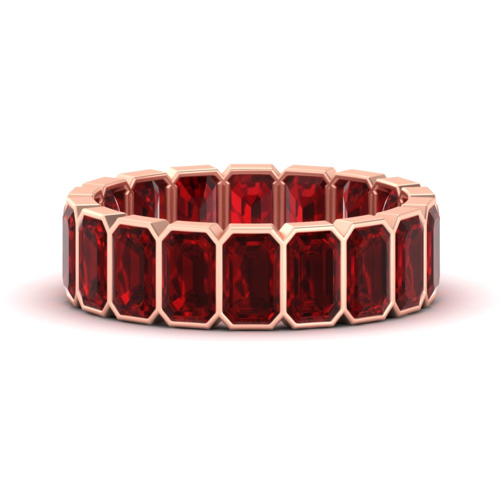 Emerald Cut Bezel 6 Carat Diamond Wedding Band