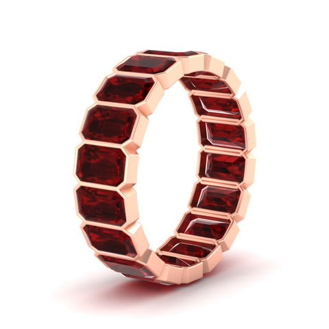 Emerald Cut Bezel 6 Carat Diamond Wedding Band
