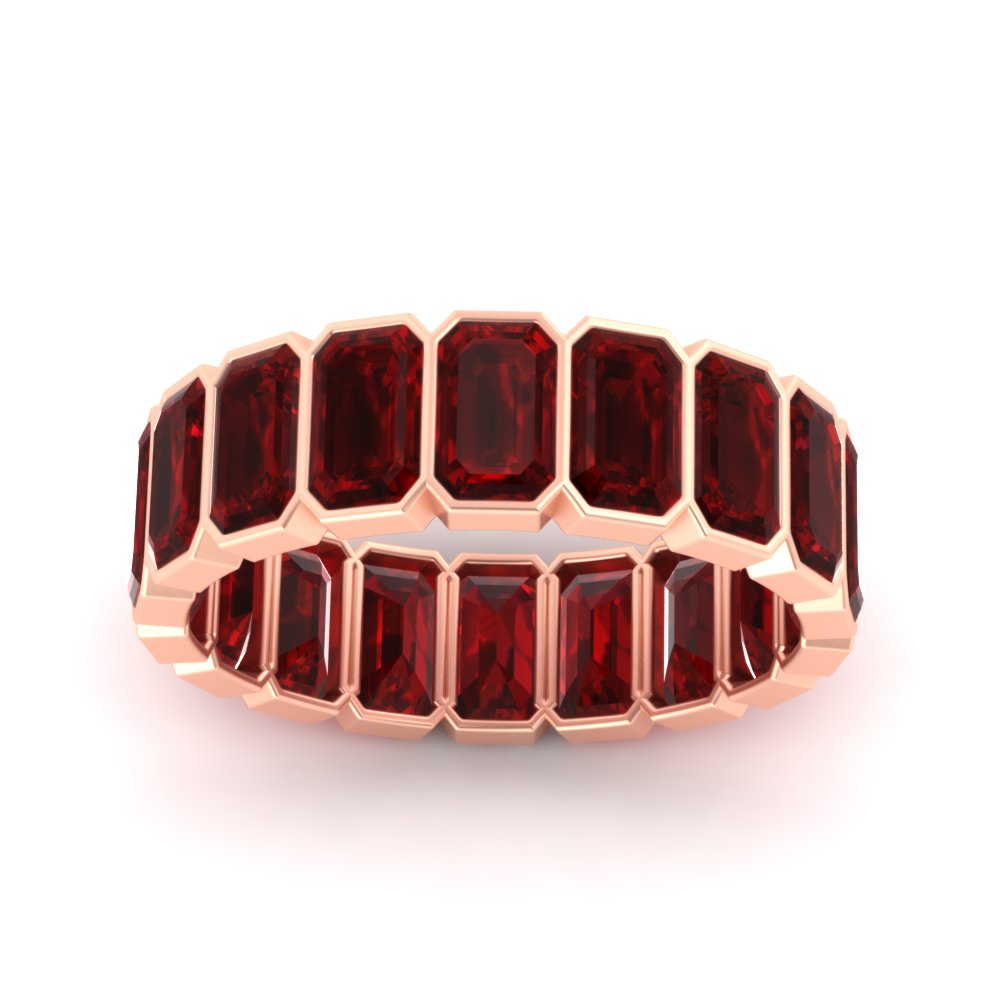 Emerald Cut Bezel 6 Carat Diamond Wedding Band