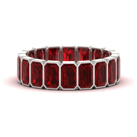 Emerald Cut Bezel 6 Carat Diamond Wedding Band