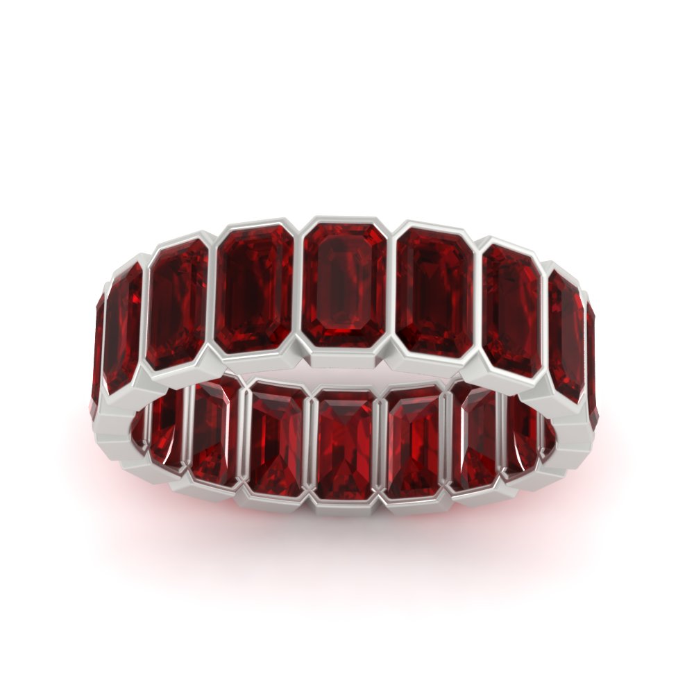 Emerald Cut Bezel 6 Carat Diamond Wedding Band