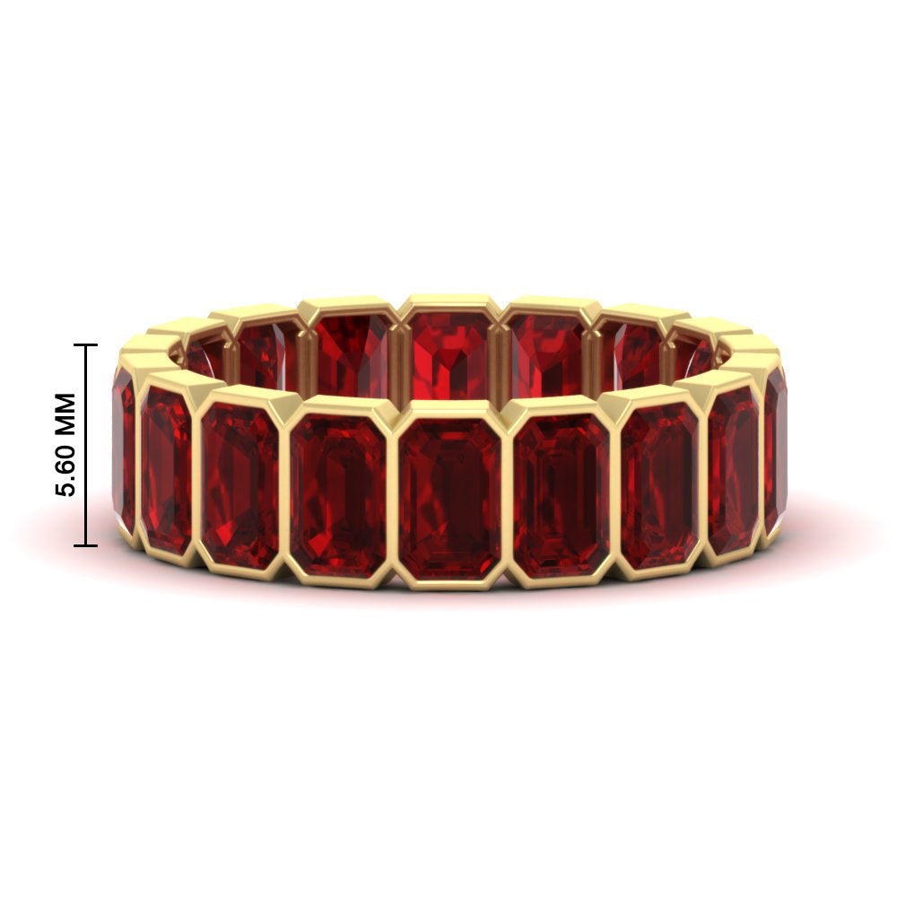 Emerald Cut Bezel 6 Carat Diamond Wedding Band