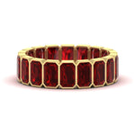 Load image into Gallery viewer, Emerald Cut Bezel 6 Carat Diamond Wedding Band
