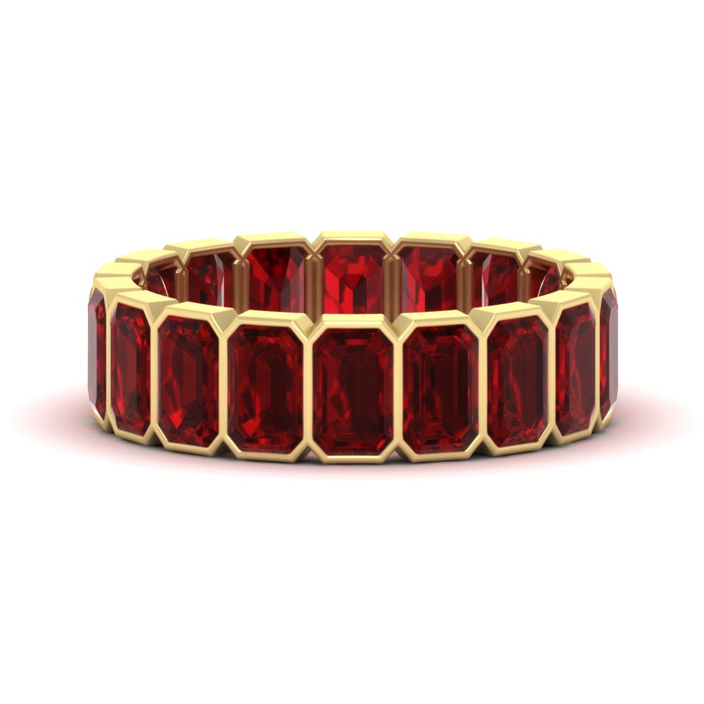 Emerald Cut Bezel 6 Carat Diamond Wedding Band