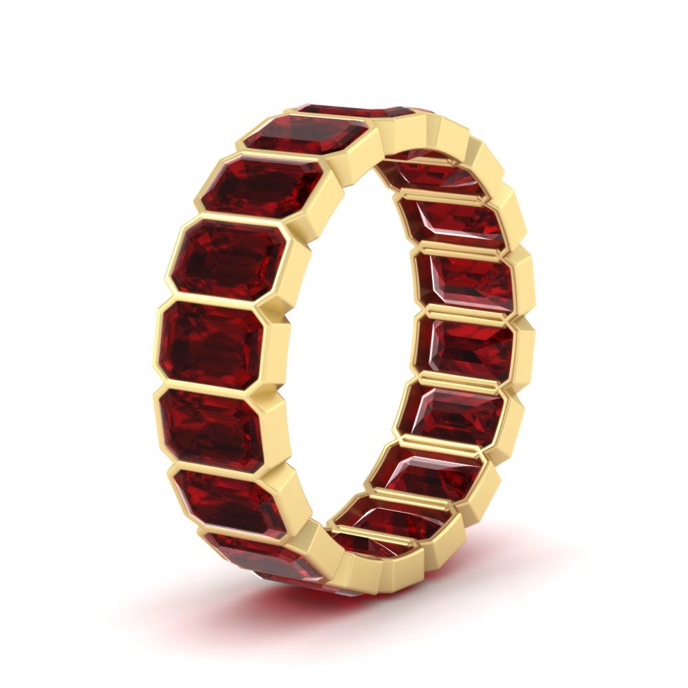 Emerald Cut Bezel 6 Carat Diamond Wedding Band