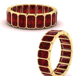 Load image into Gallery viewer, Emerald Cut Bezel 6 Carat Diamond Wedding Band
