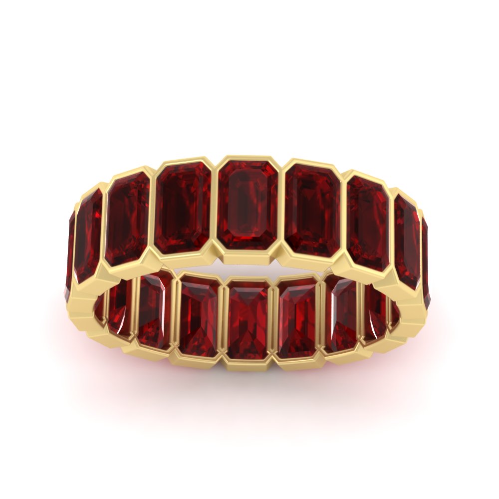 Emerald Cut Bezel 6 Carat Diamond Wedding Band