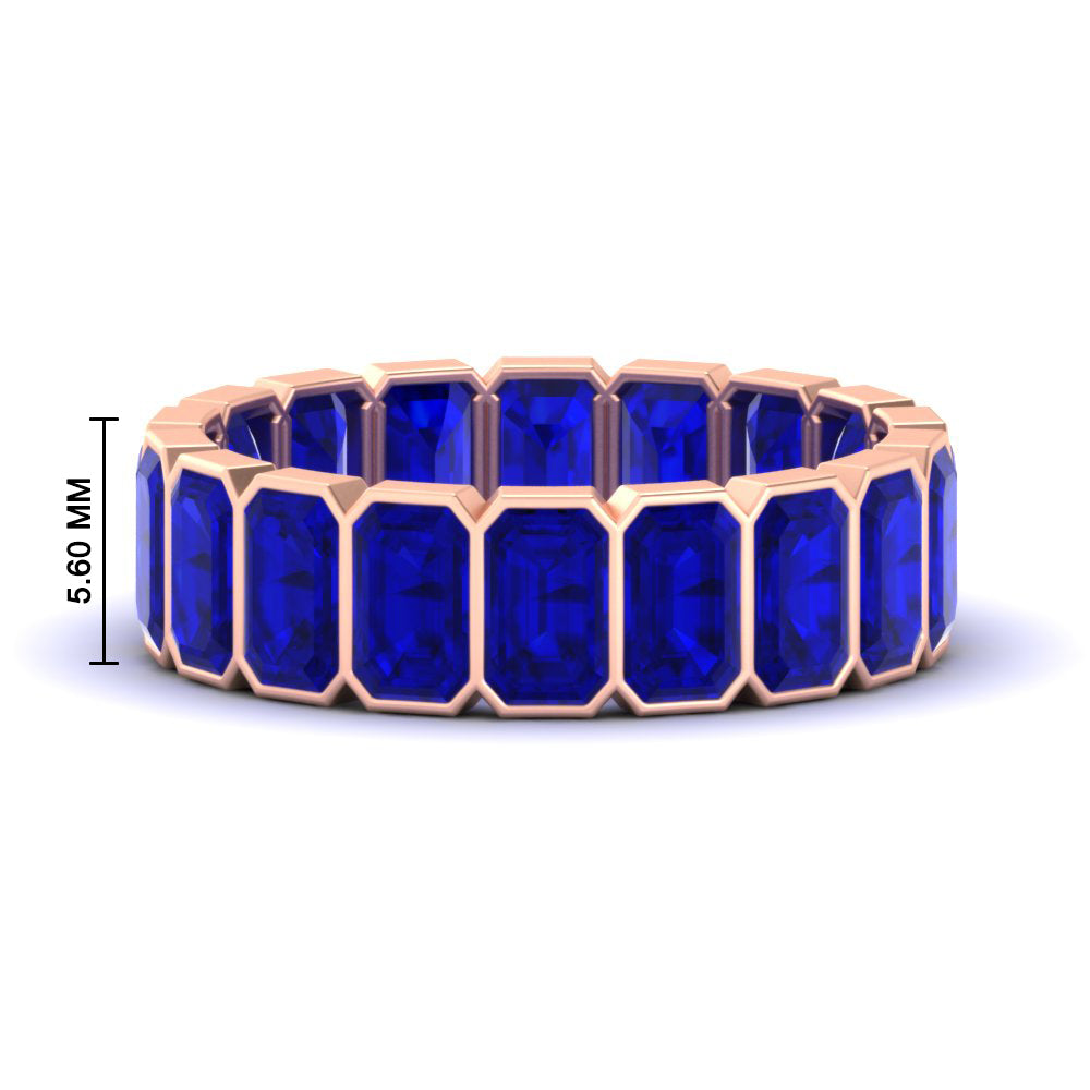 Emerald Cut Bezel 6 Carat Diamond Wedding Band