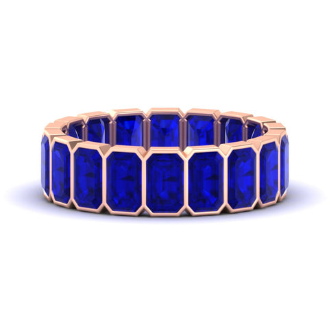 Emerald Cut Bezel 6 Carat Diamond Wedding Band