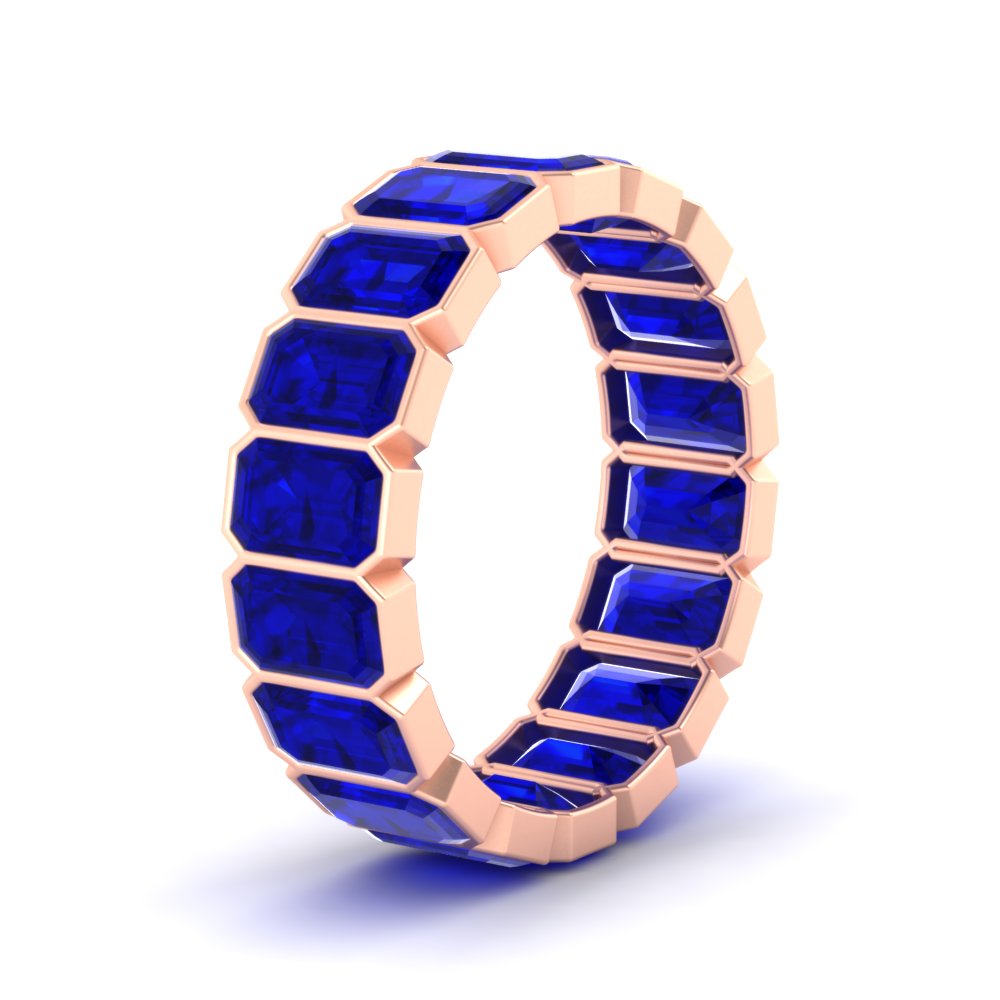 Emerald Cut Bezel 6 Carat Diamond Wedding Band