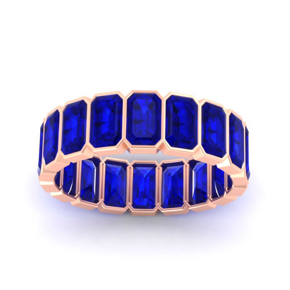 Emerald Cut Bezel 6 Carat Diamond Wedding Band