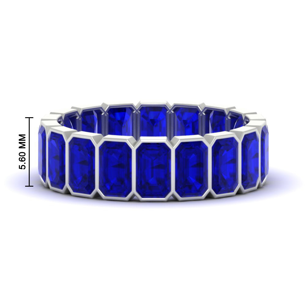 Emerald Cut Bezel 6 Carat Diamond Wedding Band