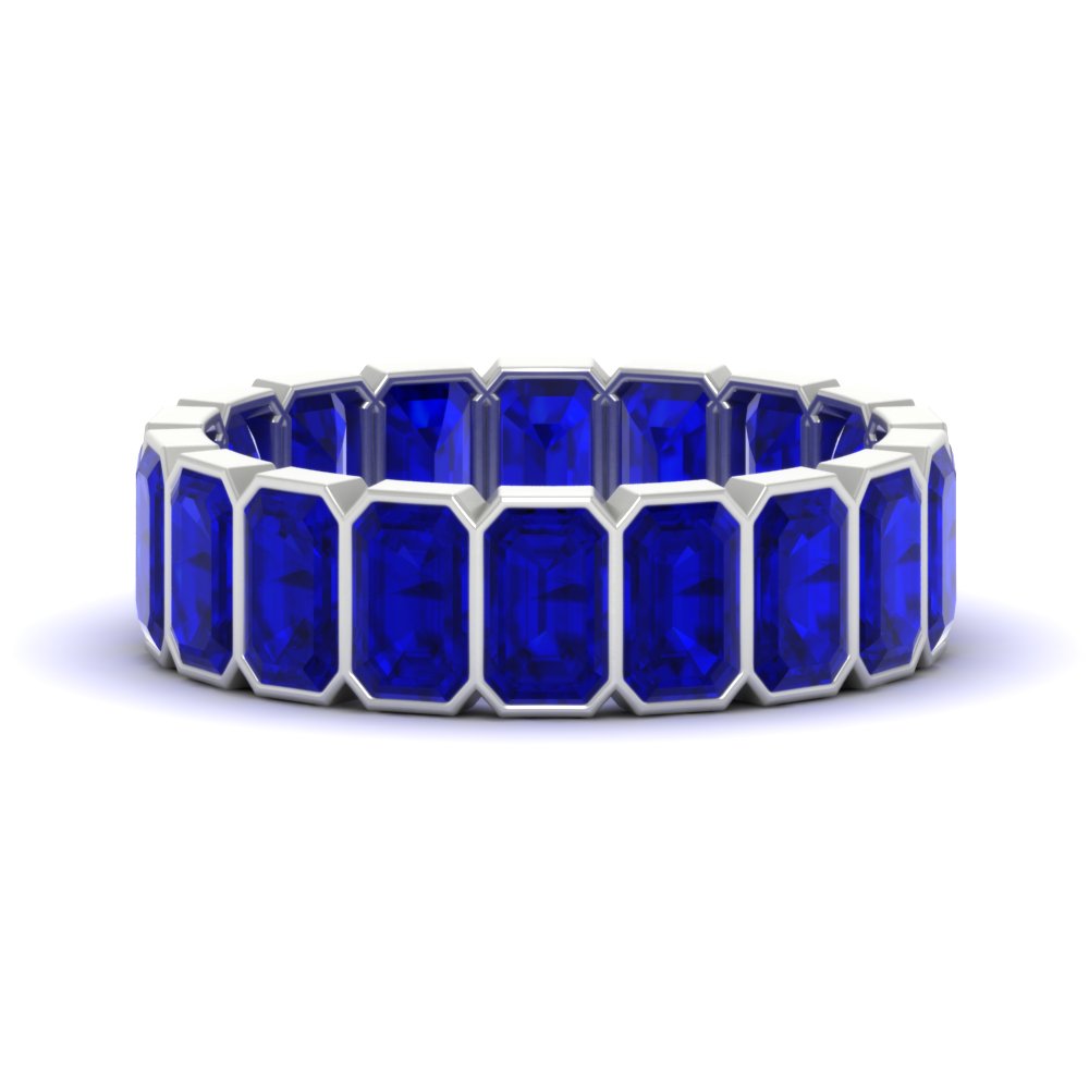 Emerald Cut Bezel 6 Carat Diamond Wedding Band