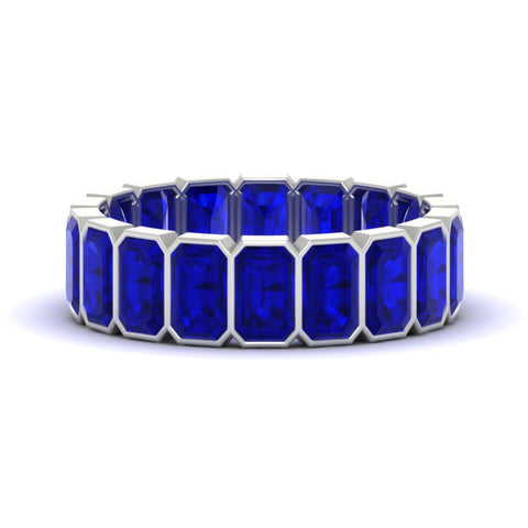 Emerald Cut Bezel 6 Carat Diamond Wedding Band