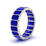 Load image into Gallery viewer, Emerald Cut Bezel 6 Carat Diamond Wedding Band
