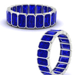 Load image into Gallery viewer, Emerald Cut Bezel 6 Carat Diamond Wedding Band
