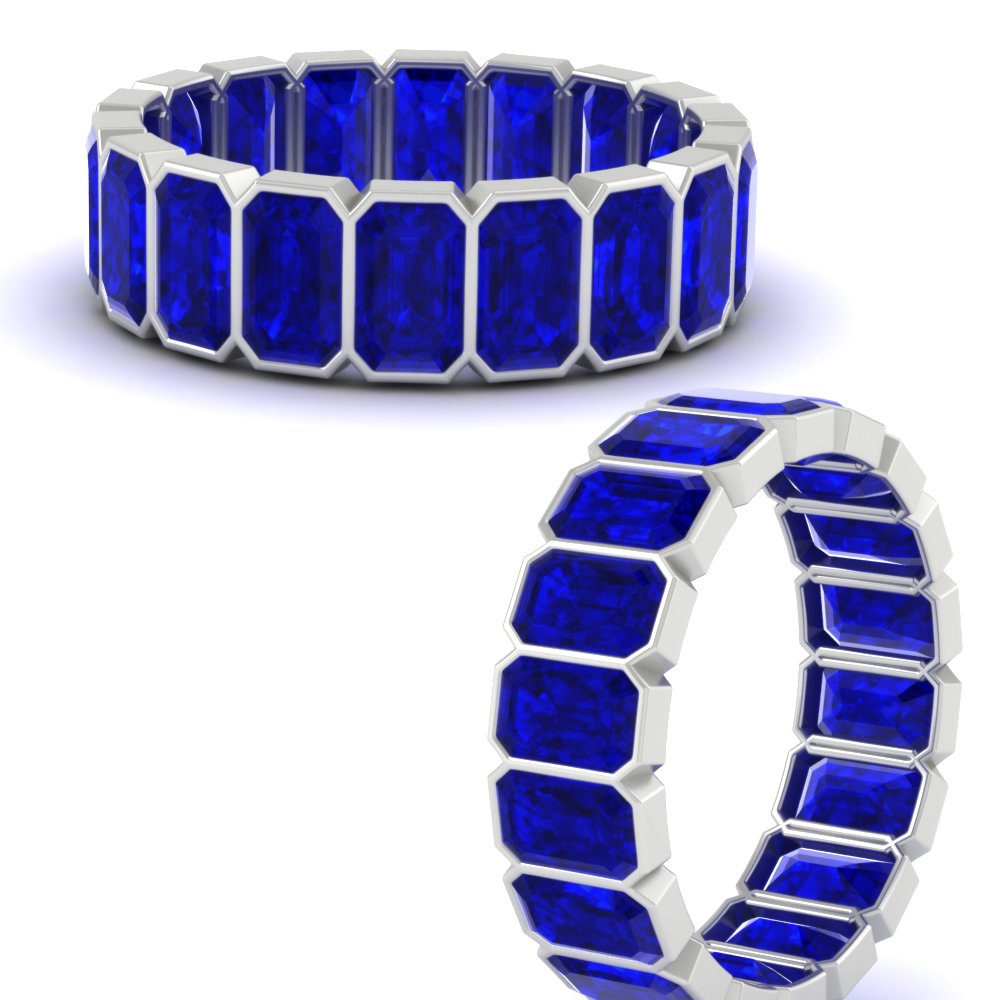 Emerald Cut Bezel 6 Carat Diamond Wedding Band