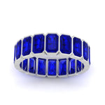 Load image into Gallery viewer, Emerald Cut Bezel 6 Carat Diamond Wedding Band
