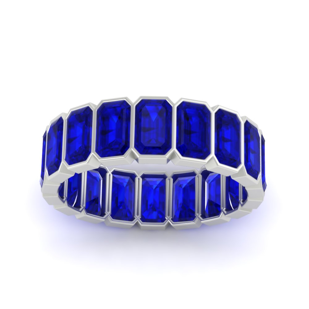 Emerald Cut Bezel 6 Carat Diamond Wedding Band