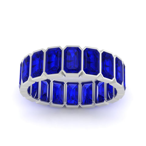 Emerald Cut Bezel 6 Carat Diamond Wedding Band