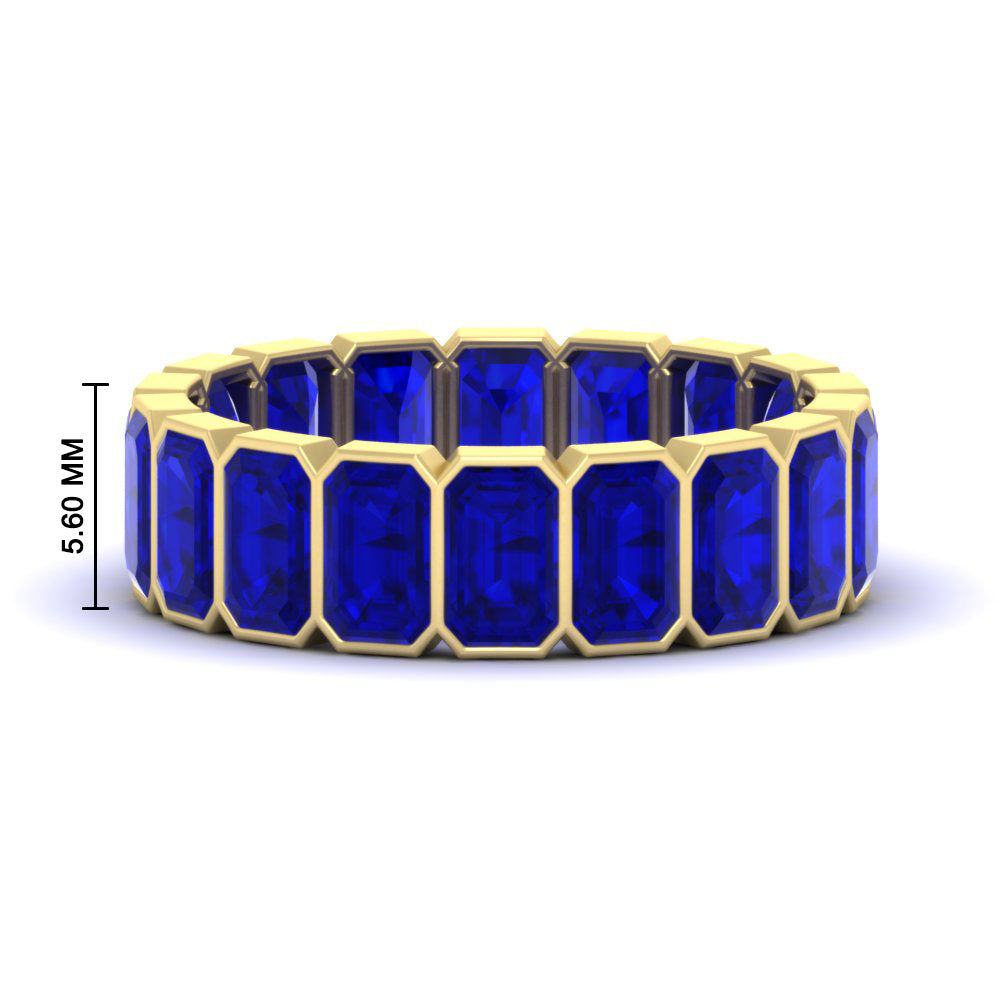 Emerald Cut Bezel 6 Carat Diamond Wedding Band